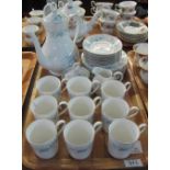 Royal Albert bone china coffee set to include; coffee cups and saucers, cream jug, sucrier,