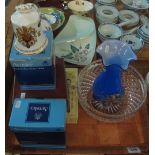 Tray of china and glass to include; Aynsley bone china commemorative bell,