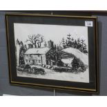 After Kyffin Williams (Welsh 20th Century), 'Ty Mawr', monochrome print, signed in the plate.