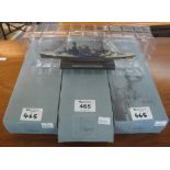 Three boxed model small scale Atlas edition collections ships to include; HMS Hood,