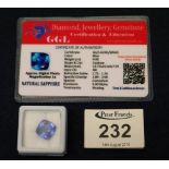 Natural loose sapphire stone with GGL certificate. (B.P. 24% incl.