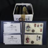 Four albums of Westminster commemerative stamp coin covers, 1992 40th Anniversary,
