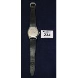 Omega Seamaster quartz steel gent's date wristwatch on leather strap (strap not Omega). (B.P.