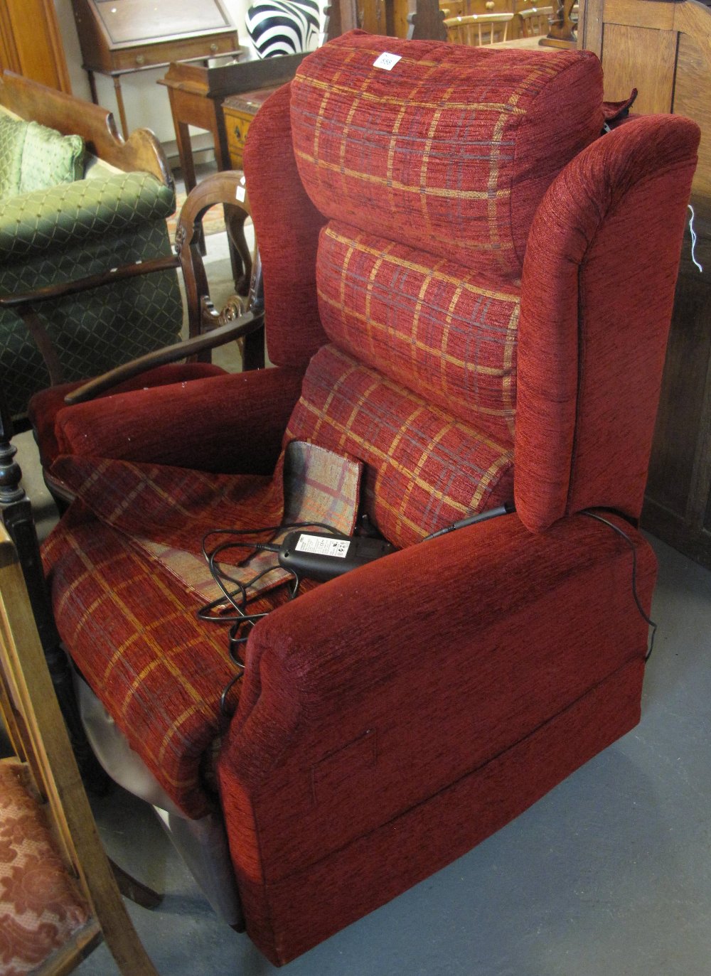 Modern electric upholstered armchair. (B.P. 24% incl.