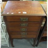 Edwardian mahogany straight front five drawer filing cabinet. (B.P. 24% incl.