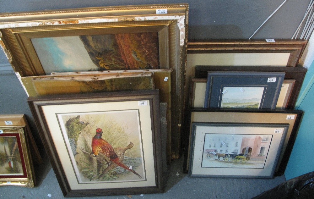 Collection of assorted furnishing pictures, oil paintings, prints, watercolours etc. Mostly framed.