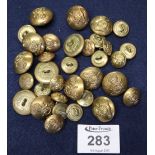 Plastic bag of brass military buttons. (B.P. 24% incl.