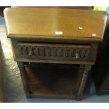 Mid 20th Century oak single drawer side table with under tier. (B.P. 24% incl.