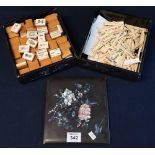 Mahjong set in laquered and mother of pearl floral box. (B.P. 24% incl.