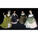 Four Royal Doulton bone china figurines to include; 'Soiree' HN2312, 'Lisa' HN2310,