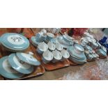 Five trays of Royal Doulton Rose Elegans teaware and dinnerware items, various. (B.P. 24% incl.