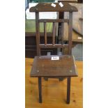 Small early 20th Century stained mahogany folding child or doll's chair. (B.P. 24% incl.