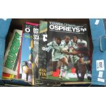Box of assorted modern rugby union programmes, Ospreys, Munster etc.