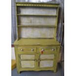 Mid 20th Century painted two stage rack back dresser on stile feet. (B.P. 24% incl.