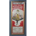 Early 20th Century theatre poster, 'The Girl behind the counter', printed by City & Suburban Print,