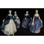 Four Royal Doulton bone china figurines to include; 'Regal Lady' HN2709, 'Melanie' HN2271,