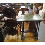 Edwardian mahogany three tier folding cake stand,