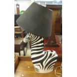 Zebra table lamp with shade. (B.P. 24% incl.