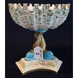 Royal Worcester porcelain pedestal shell design bowl,