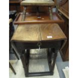 18th Century oak oval gate leg drop leaf dining table having two end drawers on baluster and gun