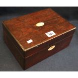 19th century mahogany work or jewellery box of plain rectangular form. (B.P. 24% incl.