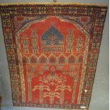 Old Baluchi unidirectional prayer rug. 125 x 87cm approx. (B.P. 24% incl.