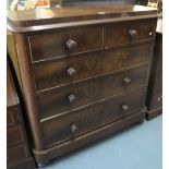 Victorian mahogany straight front chest of two short and three long drawers. (B.P. 24% incl.