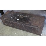 19th Century tin travelling trunk marked H. Adcock. (B.P. 24% incl.