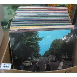 Box of assorted vinyl LPs to include; The Beatles Abbey Road, 60's and 70's pop, soul, Boney M,