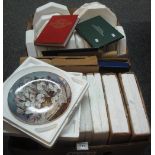 Two boxes of assorted collectors plates, Franklin Mint etc.