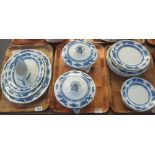 Three trays of Cauldon blue and white dragon design dinnerware. (3) (B.P. 24% incl.