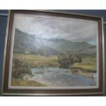 B Lewis (20th Century British), 'Cwm Pennant', a North Wales landscape, signed, oils on canvas,
