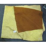 Vintage quilt with yellow on one side and brown on the other, probably double size. (B.P. 24% incl.