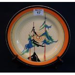 Wilkinson pottery Clarice Cliff design Bizarre series 'Pine Grove' pattern plate. 25.