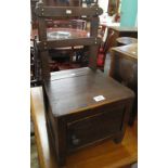 Unusual stained bar back child's chair with central cupboard door. (B.P. 24% incl.