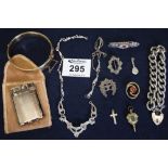 A collection of silver and costume jewellery. (B.P. 24% incl.