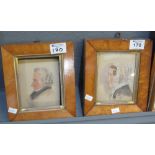 19th Century British School, a pair of miniature portrait studies, husband and wife, watercolours.