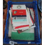 Box of ephemera to include; international rugby programmes, piano music book, music sheets etc. (B.