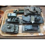 Tray of military vehicles, together with a Dinky Super toys TV roving eye 968 van. (B.P. 24% incl.
