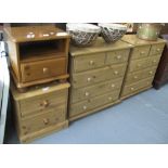 Collection of modern pine bedroom furniture to include;