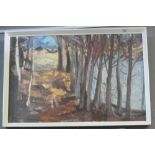 Cundy, a Scottish woodland scene, signed, oils on board. 51 x 75cm approx, framed. (B.P. 24% incl.