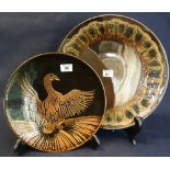 Poole pottery Aegean series plate decorated with a goose.