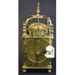 20th Century brass lantern clock with Imperial brass movement. (B.P. 24% incl.