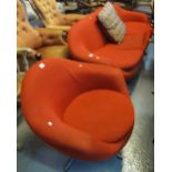 Mid Century upholstered two piece suite comprising;