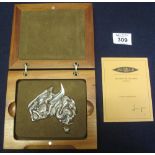 Sterling silver Australian puzzle 'The first black swan puzzle', in fitted wooden box. (B.P.