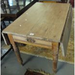 19th Century pine drop leaf/Pembroke table. (B.P. 24% incl.