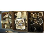 Three trays of assorted china, glass and metalware. (3) (B.P. 24% incl.