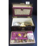 A fitted jewellery box containing costume jewellery. (B.P. 24% incl.