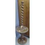 20th Century barley twist standard lamp on circular stepped base. (B.P. 24% incl.