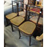 Set of three Edwardian mahogany curve back chairs. (B.P. 24% incl.